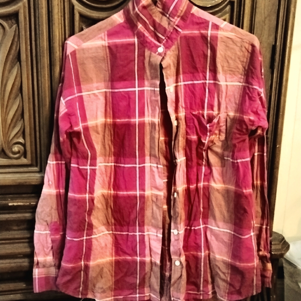 Pink Plaid Blouse